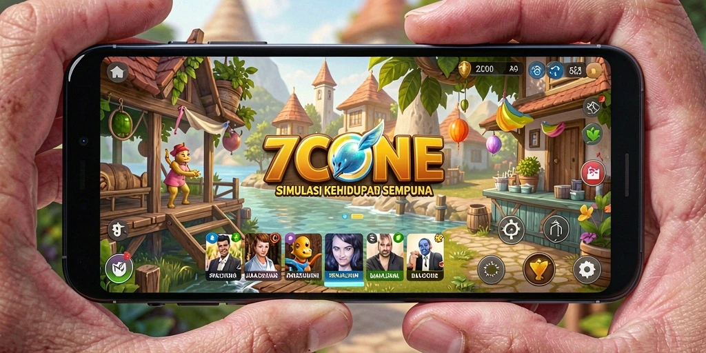 Tangkapan layar 7CONE menampilkan gameplay interaktif dan seru.