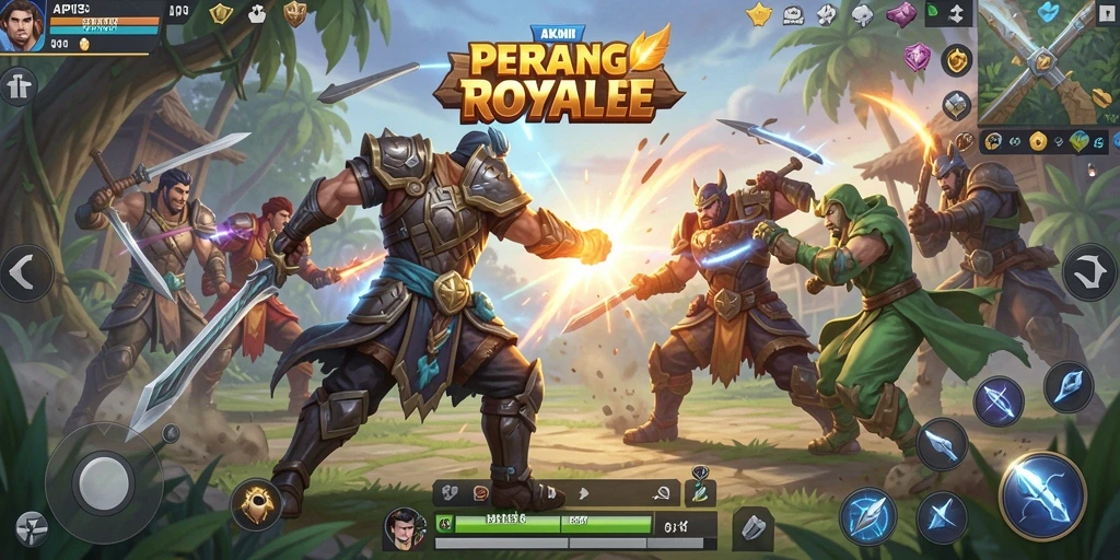 Screenshot aksi Battle Royale penuh adrenalin dalam API33.