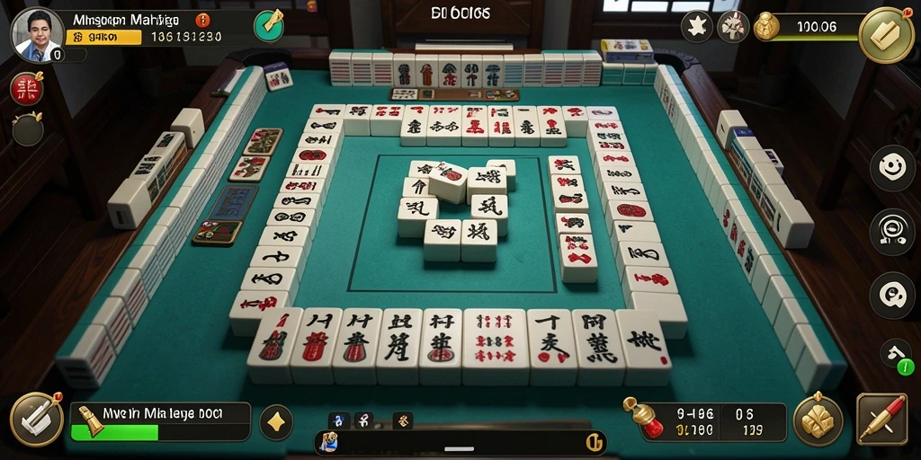 Tampilan gameplay D06 yang menarik dengan elemen Mahjong yang klasik.