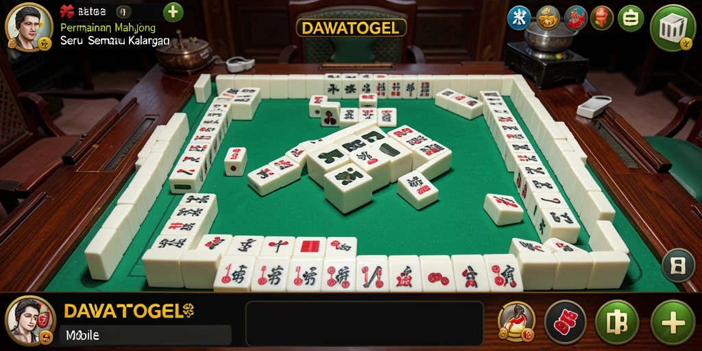 Tampilan menarik dari gameplay DAWATOGEL Mahjong.