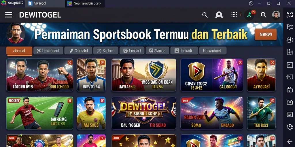 Tampilan gameplay Sportsbook di DEWITOGEL yang menarik dan interaktif.