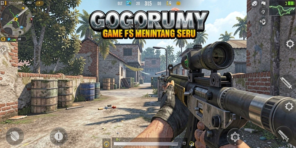 Tampilan gameplay seru dengan aksi tembak menembak yang mendebarkan.