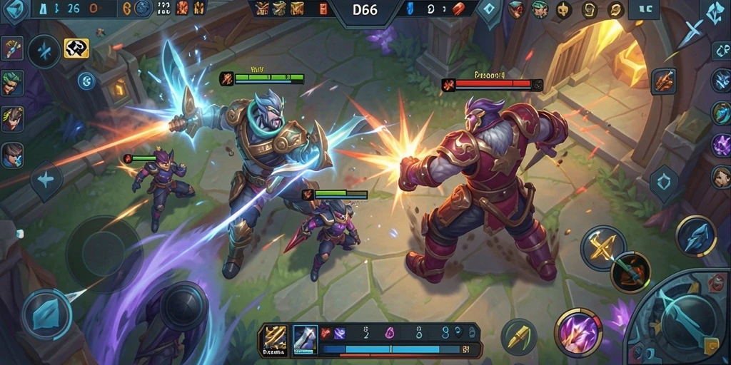 Screenshot gameplay ID66 menampilkan pertarungan seru dan karakter yang menarik.