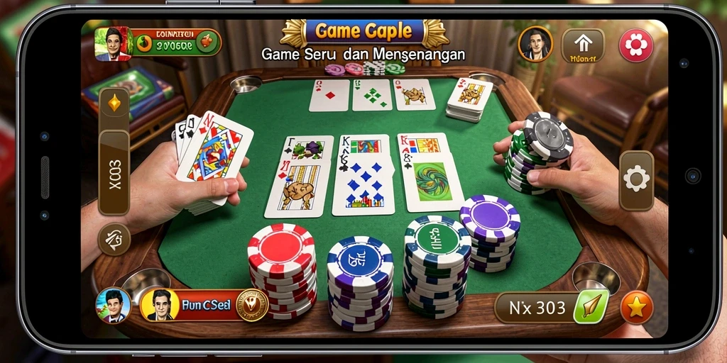 Tampilan gameplay Gaple yang seru dan mengasyikkan.