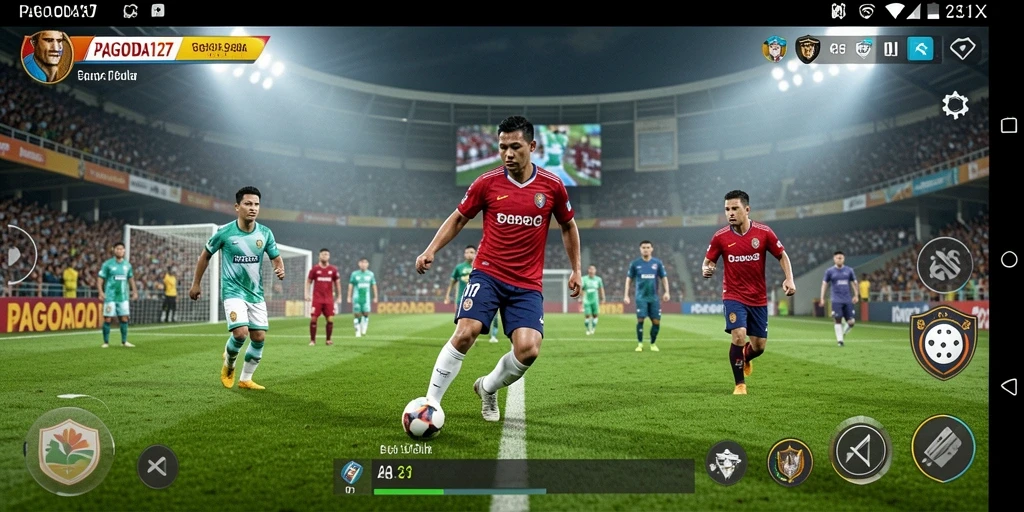 Tampilan gameplay <strong>PAGODA127</strong> yang mendebarkan dan penuh aksi sepak bola.