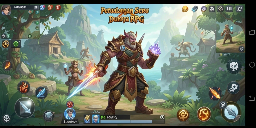 Tampilan gameplay seru PAKARJP yang penuh petualangan RPG.