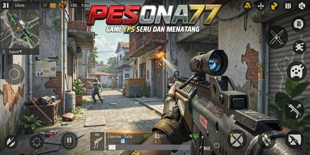 Gameplay PESONA77 menampilkan aksi tembak-menembak yang seru dan mendebarkan.