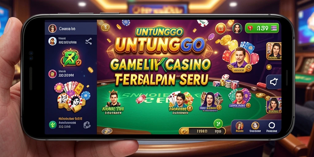 Screenshot utama UNTUNGGO menampilkan dealer langsung dalam permainan Live Casino.